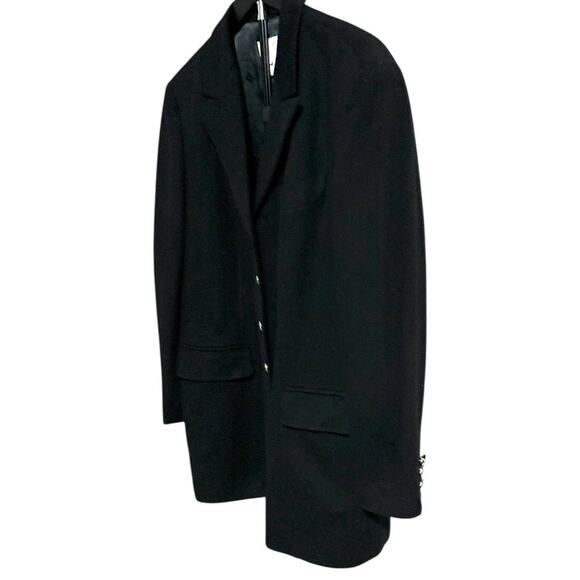 Vintage ESCADA Margaretha Ley 100% Cashmere Black Gold Button Coat Size 14 - Picture 8 of 12